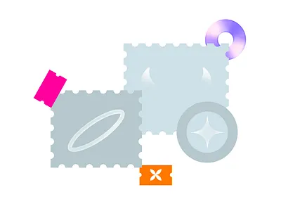 Angel, Demon angel demon flat illustration illustration illustrator inktober mark postage postmark vectober