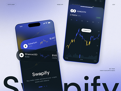 Swapify - Crypto Mobile App agency app design application design arounda design ios app design mobile app product service startup ui uiux ux