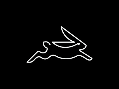 One Line Rabbit animal bunny design icon lineart logo mark mistershot monoline one line rabbit running symbol zodiac