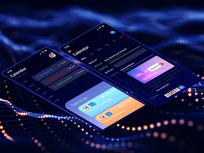 finance app app art b2b project beta blockchain calendar colors dark interface mobile design digital style director finance gradient hi tech design app info mobile style task to do ui ux