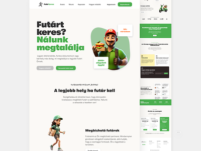 Delivery company landing page. branding courier delivery figma graphic design hungarian hungary landing page landing page design product design ui ui design ux design web webdesign website