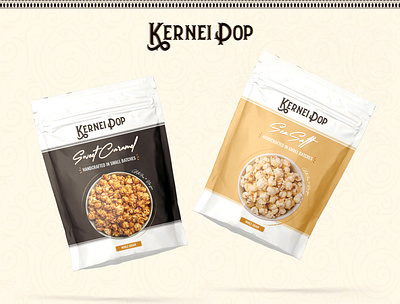 Kernel Pop - Branding branding custom fonts food graphic design illustration mockups package designing popcorn typography vector