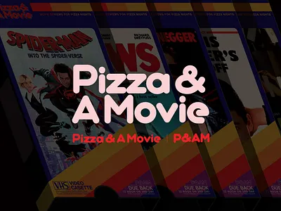 Pizza & A Movie Custom Lettering branding illustration lettering logo typography