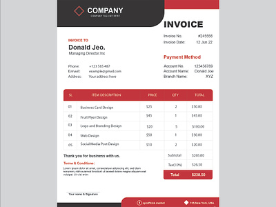 Corporate Invoice Design | Modern | Creative bill branding business business bill cash cash memo company corporate corporate invoice design graphic design illustration invoice invoices memo modern money money bill money receipt vector