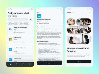 Job Finder application Visual Design clean and minimal figma job apply mobile ui user experience user interface design ux visual design