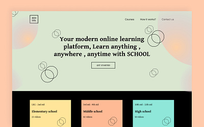 School Learning Platform Landing Page branding education learning platform figma graphic design illustration logo product design ui ux design vector web design