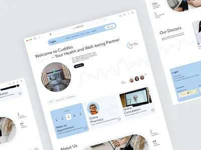 Medical Center - Home page appointment clinic design doctor flat health health care medical medical centre pharmacy typography ui ux