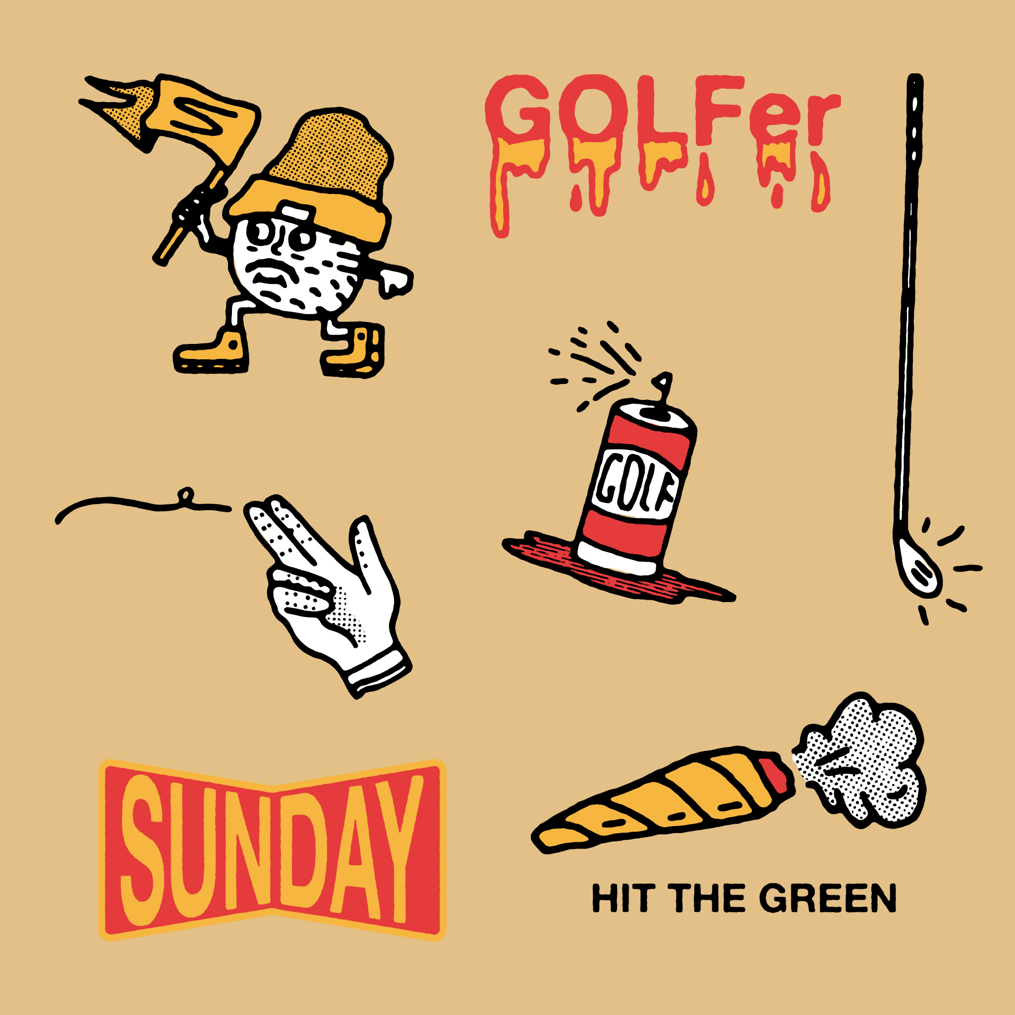 Sunday Golf Flash Sheet badge branding design distressed drawn golf graphic design grunge halftone handdrawn logo sports sports design typography vintage