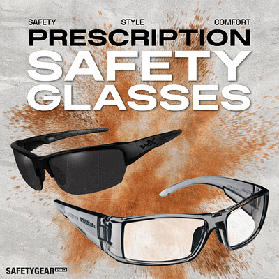 Prescription Safety Glasses design graphic design poster design social media