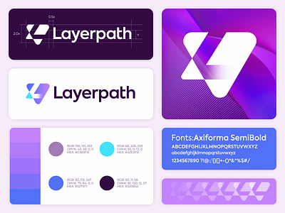 Layerpath logo brand ai app brand brand book brand identity branding design geometry gradient icon l logo mark minimalism ui