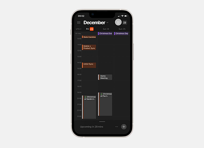 Cron App Mini Month Concept, Mobile App animation app black calendar cron design figma gesture month motion product design protopie ui ux