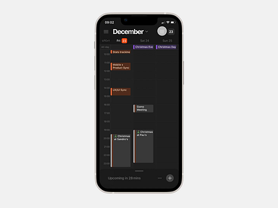 Cron App Mini Month Concept, Mobile App animation app black calendar cron design figma gesture month motion product design protopie ui ux