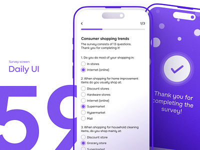 Daily UI #59 - Survey screen app dailyui design form interface ios minimal minimalistic mobile mobile app questionnaire questions quiz simple survey survey form survey screen ui uiux ux