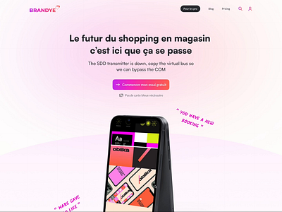 Landing Page for a Saas E-Commerce animation app design e commerce gradient landing page minimalist pink saas shopping ui ux vibrant web white