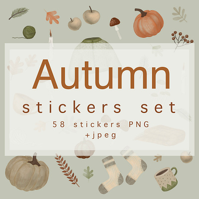 Autumn mood digital stickers autumn illustration pattern pattern stiker stiker pastel stiker pattern seamless