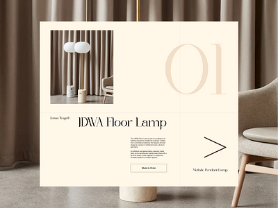IDWA Floor Lamp 01 branding design ecommerce editorial minimal page product typography ui ux web
