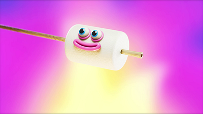 Marty the Marshmallow 🍡 3d animation cgi cinema4d colors cool motion illustration marshmallow marshmallow animation minimal motion graphics organic animation visual design