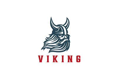 Viking Logo face head helmet horned logo medieval viking warrior