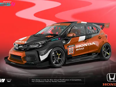 Honda Brio - Virtual Modification automotive design automotive render car design car illustrator car modification car rendering car vector design digital modification livery design