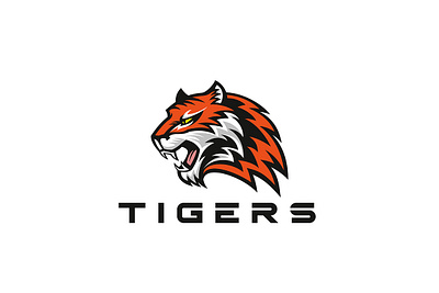 Tiger Logo aggressive branding design e sports face head logo logo tiger logotype sports tiger