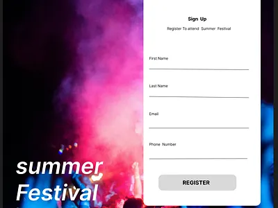 SIGN UP PAGE ui