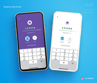 Temporary Code screen | Daily UI Challenge # 40/90 ui design ux design uxui designer