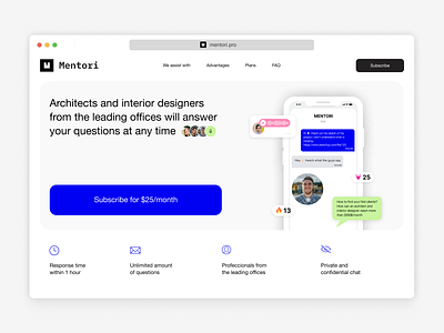 Mentori | Landing page design for online service app design education figma illustration landing page service ui web design website website design