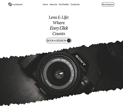 LuminaLens Landing Page landingpage minimalistic photography ui web