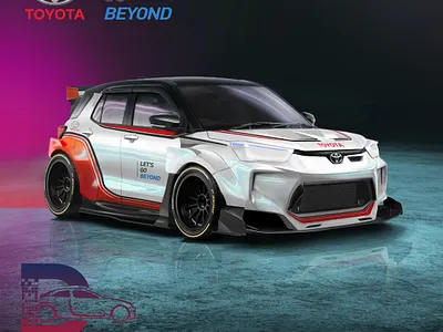 Digital Modification of Toyota Raize - Time Attack Style automotive design automotive render car design car illustrator car modification car rendering car vector design digital modification livery design