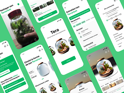 Tera branding green mobile mobile first nature terrarium ui ux white