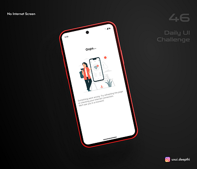 No Internet screen | Daily UI Challenge # 46/90 ui design ux design uxui designer