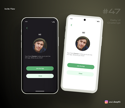 Invite view | Daily UI Challenge # 47/90 ui design ux design uxui designer