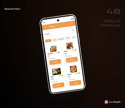 Restaurant Menu | Daily UI Challenge # 48/90 ui design ux design uxui designer