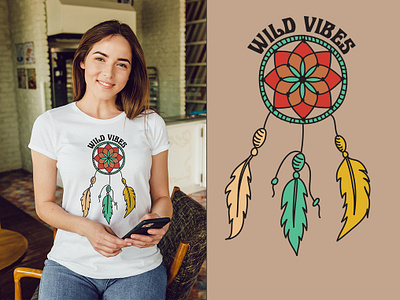 Wild vibe T-shirt branding design graphic design inspirational quote logo t sh t shirt design typo typography typography t shirt design wild vibe