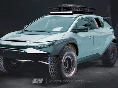 Digital Modification Toyota Bz4x Offroad Baja Style automotive design automotive render car design car illustrator car modification car rendering car vector design digital modification livery design