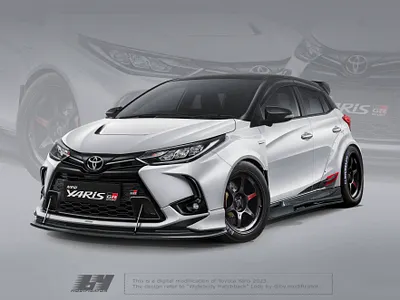 Digital Modification Toyota Yaris GR Sport Widebody Meaty automotive design automotive render car design car illustrator car modification car rendering car vector design digital modification livery design