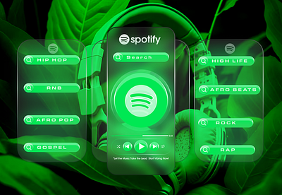 SPOTIFY branding design glass graphic design illustration logo motion graphics music typography ui ux vector