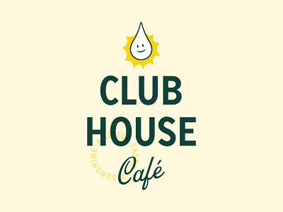 Club House Logo brand branding cafe club coffee drip drop droplet house identity lg logo sun sunshine