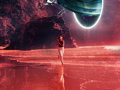 Beach graphic design photomanipulation