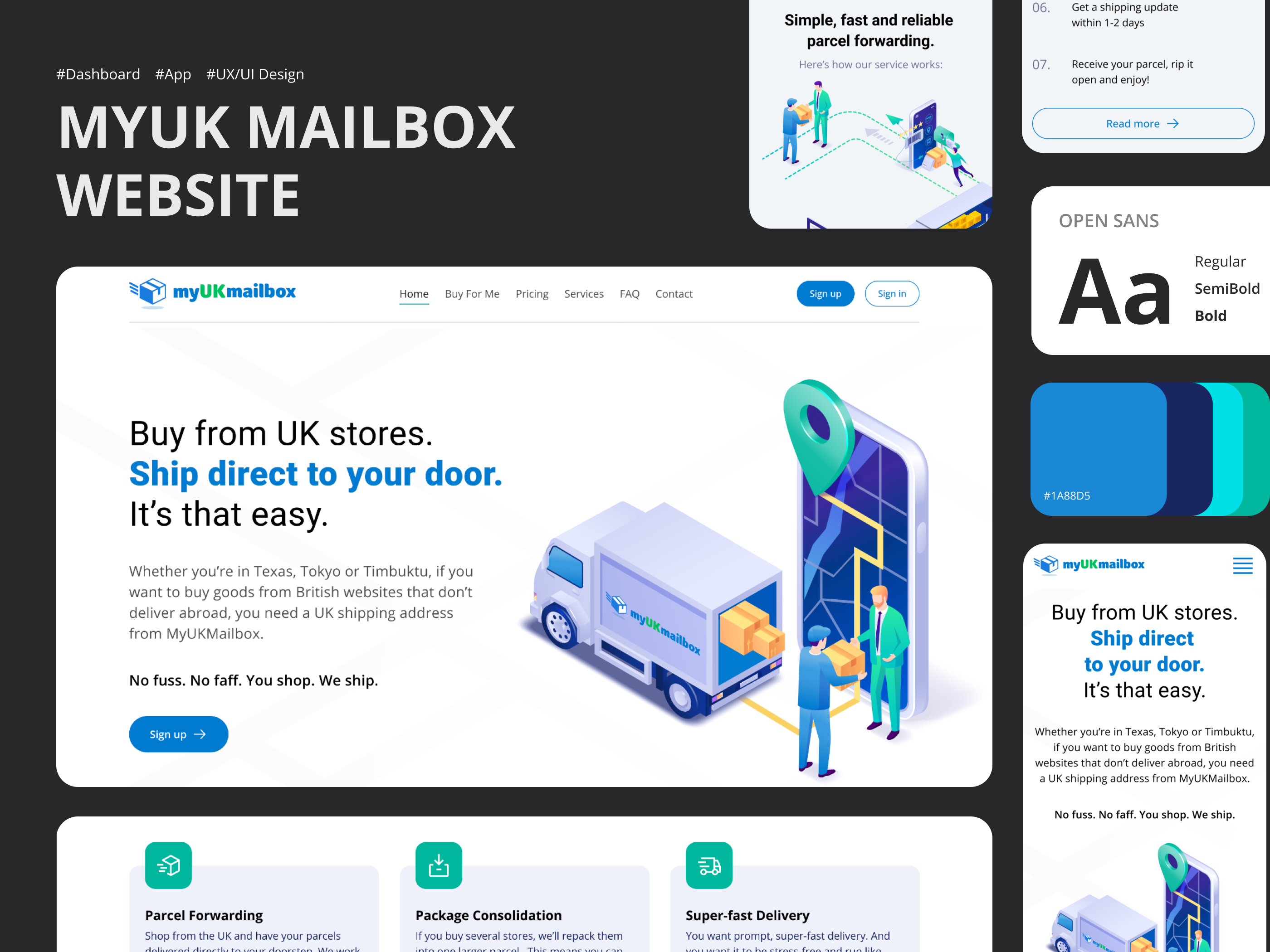 Web Design for Modern Mailbox dashboard delivery deliverywebsite design designinspiration graphic design mailbox ui user interface ux web design