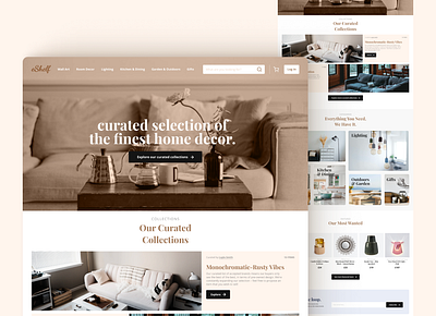 Home Decor Website Design graphic design home decor design home page design landing page design minimal design minimal web design modern web design ui ui design uiux uiux design user interface design web design website design