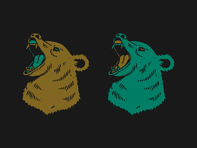 Grizzly Illustration apparel design bear grizzly illustration t shirt design work in progress