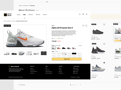 Sports World - Sports Accessories Ecommerce Concept UI app branding cart case study checkout color palette design ecommerce full project logo modern project reviews simple standard trendy typography ui user friendly ux