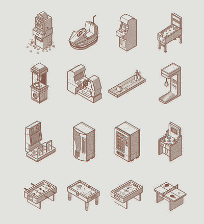 Retro Isometrics 3d illustration isometric line minimal retro technical vintage