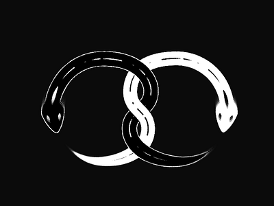 Ouroboros loading 2d aftereffects animaiton black and white design flat loading logo loop motion design ouroboros snakes ui vector