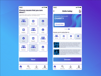 Charity App UI ui user interface