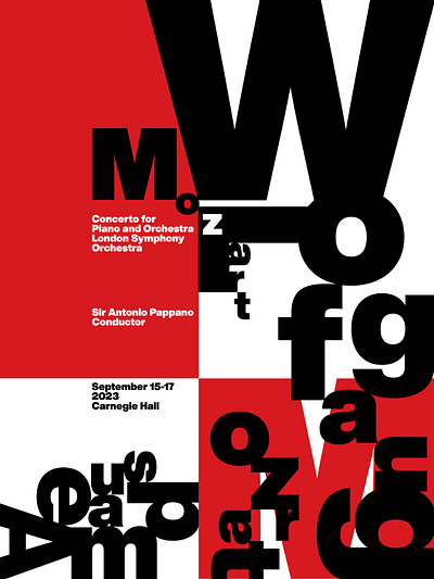 Concert Poster concept (Mozart) color digital art graphic design poster typography