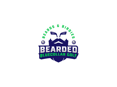 Bearded Bluecollar Golf Logo beard beard logo branding golf golf logo golf team logo sports sports logo vector