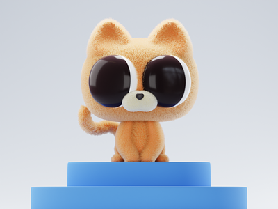 Kitten 2.0 3d 3dmax animal blender c4d cat character cute everyday fur icon illustration pet toy