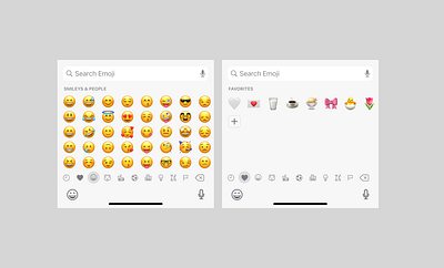 Apple IOS Emoji - "Favourites" Feature apple emojis ios mobile product design ui